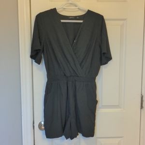 Women's LG petite black romper